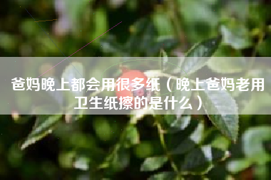 爸妈晚上都会用很多纸（晚上爸妈老用卫生纸擦的是什么）