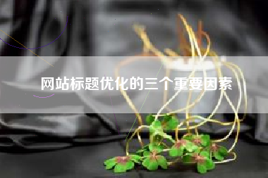 网站标题优化的三个重要因素