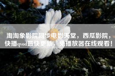 淘淘象影院同步电影天堂，西瓜影院，快播qvod最快更新，免播放器在线观看！