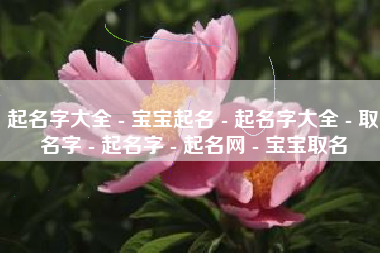 起名字大全 - 宝宝起名 - 起名字大全 - 取名字 - 起名字 - 起名网 - 宝宝取名