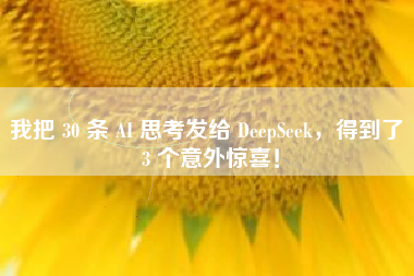 我把 30 条 AI 思考发给 DeepSeek，得到了 3 个意外惊喜！