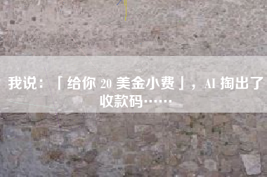 我说：「给你 20 美金小费」，AI 掏出了收款码……