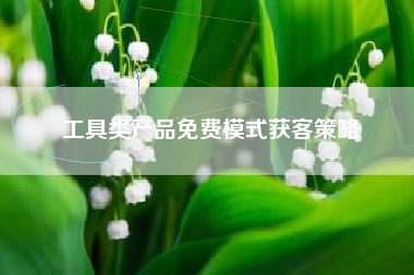 工具类产品免费模式获客策略