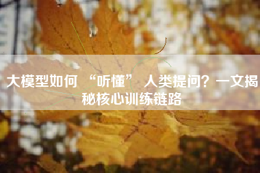大模型如何 “听懂” 人类提问？一文揭秘核心训练链路